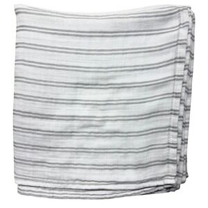 Momcozy Nursing Cover Swaddle Blanket Grey White Striped Viscose Cotton Muslin